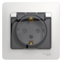 Розетка однопостовая Schneider Electric Glossa без заземления с защитными шторками с защитной крышко Розетка однопостовая Schneider Electric Glossa без заземления с защитными шторками с защитной крышко