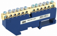 Шина нулевая IEK на DIN-рейку 6х9 12 контактов Шина нулевая IEK на DIN-рейку 6х9 12 контактов