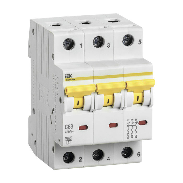 Автоматический выключатель IEK 3П 6 кА C 32 А Автоматический выключатель IEK 3П 6 кА C 32 А