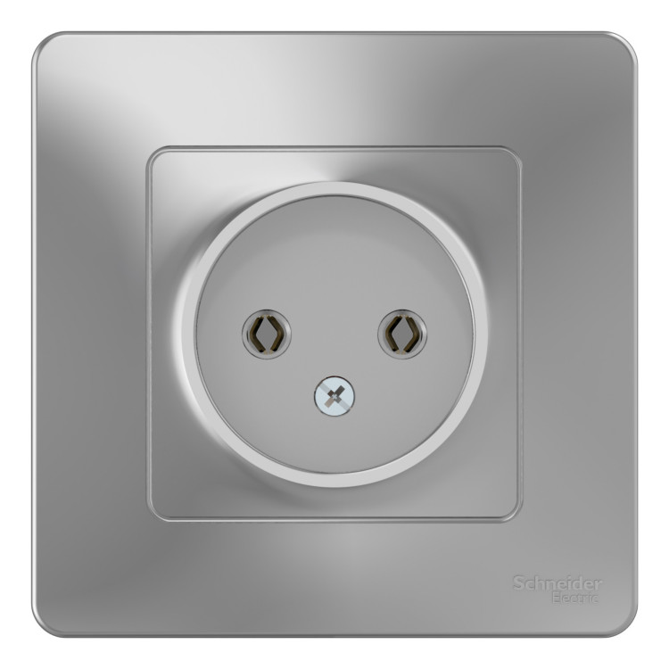 Розетка однопостовая Schneider Electric Blanca без заземления алюминий Розетка однопостовая Schneider Electric Blanca без заземления алюминий