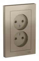 Розетка двухпостовая Schneider Electric AtlasDesign без заземленмия в сборе шампань Розетка двухпостовая Schneider Electric AtlasDesign без заземленмия в сборе шампань