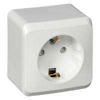 Розетка однополюсная наружная Schneider Electric Этюд с заземлением с защитными шторками белый Розетка однополюсная наружная Schneider Electric Этюд с заземлением с защитными шторками белый