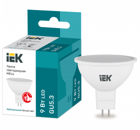 Лампа светодиодная IEK GU5.3 4000К 9 Вт Лампа светодиодная IEK GU5.3 4000К 9 Вт