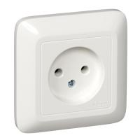 Розетка однопостовая Schneider Electric Прима без заземления в сборе белая Розетка однопостовая Schneider Electric Прима без заземления в сборе белая