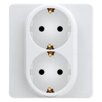 Розетка двухпостовая Legrand Inspiria с заземлением в сборе белая Розетка двухпостовая Legrand Inspiria с заземлением в сборе белая