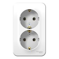 Розетка двухпостовая Schneider Electric Blanca с заземлением белый Розетка двухпостовая Schneider Electric Blanca с заземлением белый