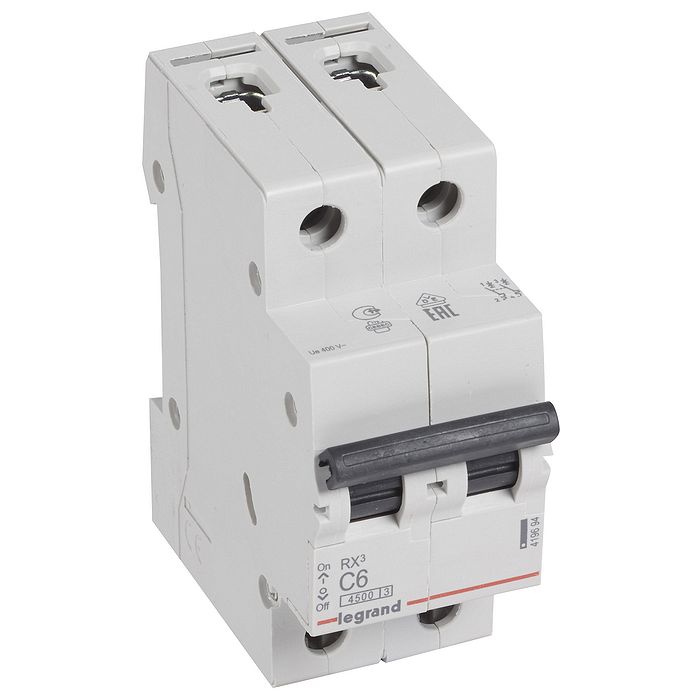 Автоматический выключатель Legrand 2П 4,5 кА С 6 A Автоматический выключатель Legrand 2П 4,5 кА С 6 A