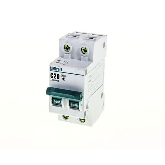 Автоматический выключатель DEKraft 2П 4,5 кА С 20 A Автоматический выключатель DEKraft 2П 4,5 кА С 20 A