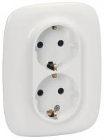 Розетка двухпостовая Legrand Valena Allure с заземлением с защитными шторками белая Розетка двухпостовая Legrand Valena Allure с заземлением с защитными шторками белая