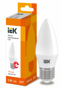Лампа светодиодная IEK Е27 3000К 5 Вт Лампа светодиодная IEK Е27 3000К 5 Вт