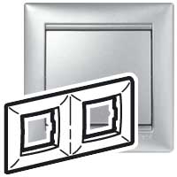 Рамка двухпостовая Legrand Valena алюминий