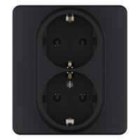 Розетка двухпостовая Legrand Inspiria с заземлением в сборе антрацит Розетка двухпостовая Legrand Inspiria с заземлением в сборе антрацит