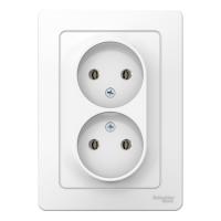 Розетка двухпостовая Schneider Electric Blanca без заземления белая Розетка двухпостовая Schneider Electric Blanca без заземления белая