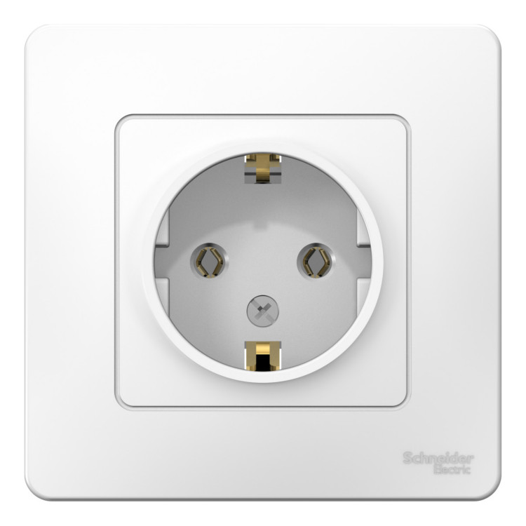 Розетка однопостовая Schneider Electric Blanca с заземлением белый Розетка однопостовая Schneider Electric Blanca с заземлением белый