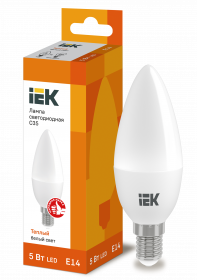Лампа светодиодная IEK Е14 3000К 5 Вт Лампа светодиодная IEK Е14 3000К 5 Вт