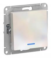 Выключатель 1-кл. Schneider Electric AtlasDesign с подсветкой жемчуг Выключатель 1-кл. Schneider Electric AtlasDesign с подсветкой жемчуг