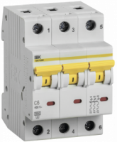 Автоматический выключатель IEK 3П 6 кА C 6 А Автоматический выключатель IEK 3П 6 кА C 6 А