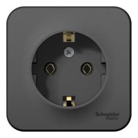 Розетка Schneider Electric Blanca с заземлением антрацит Розетка Schneider Electric Blanca с заземлением антрацит