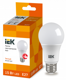 Лампа светодиодная IEK Е27 3000К 15 Вт Лампа светодиодная IEK Е27 3000К 15 Вт